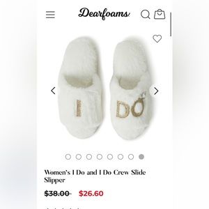 NWT Dearfoams I Do slippers